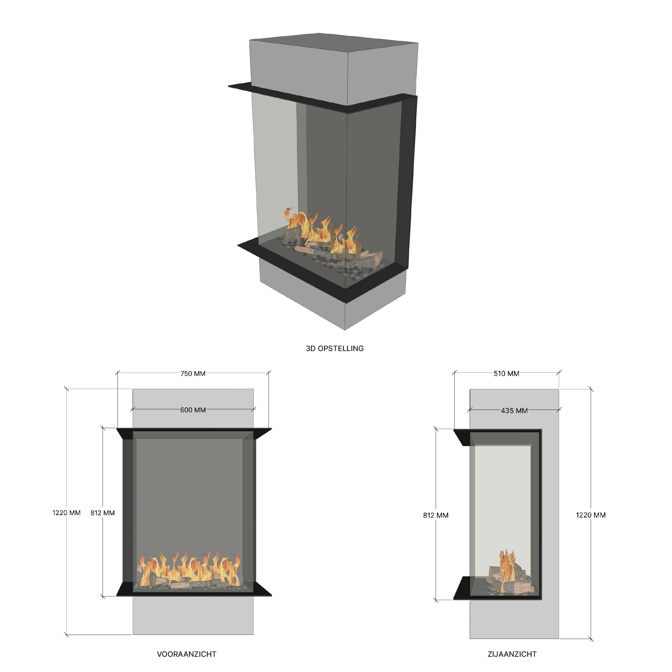 Website - afmetingen Elu fire Three Sided 60-80