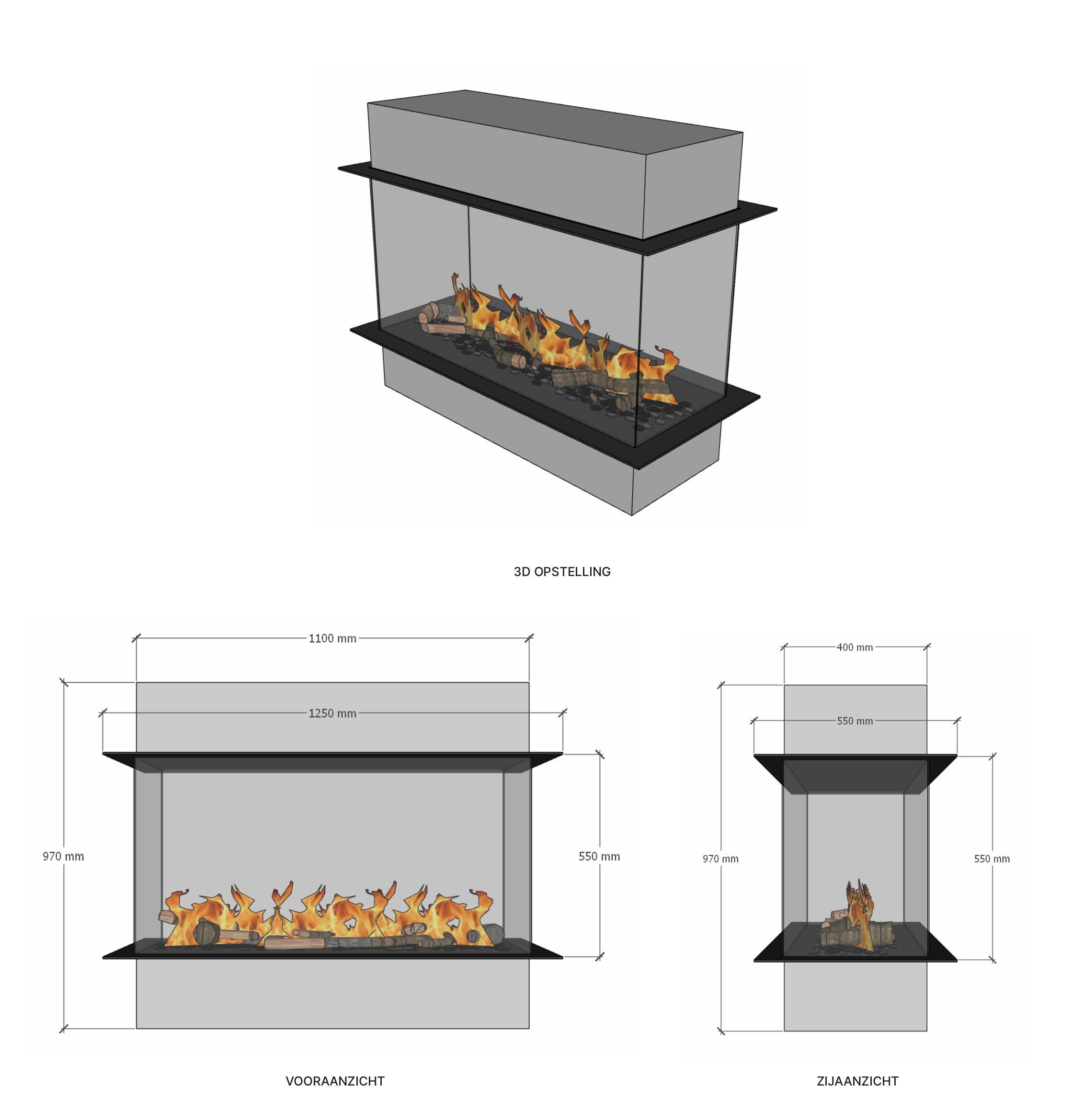 Afmetingen - Elu Four Sided 110-55