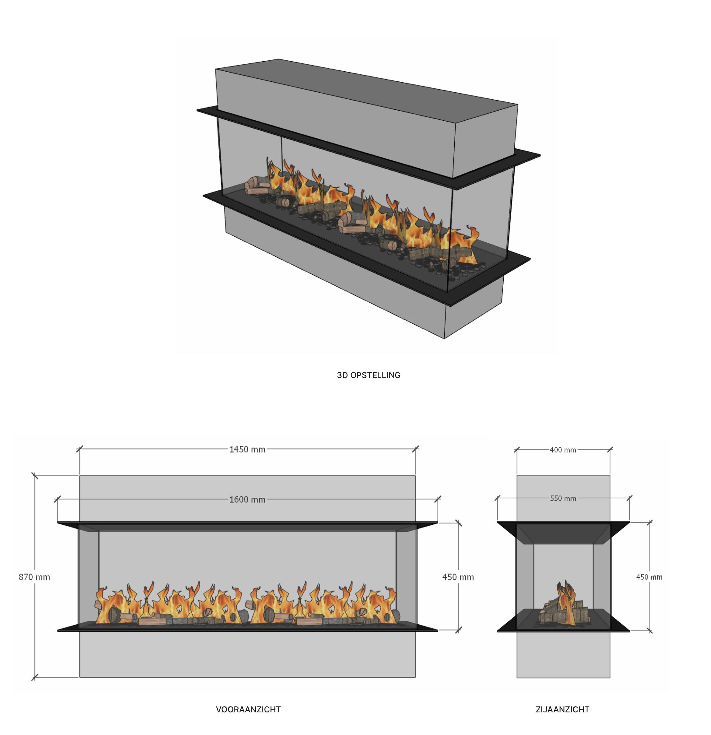 Afmetingen - Elu Four Sided 145-45