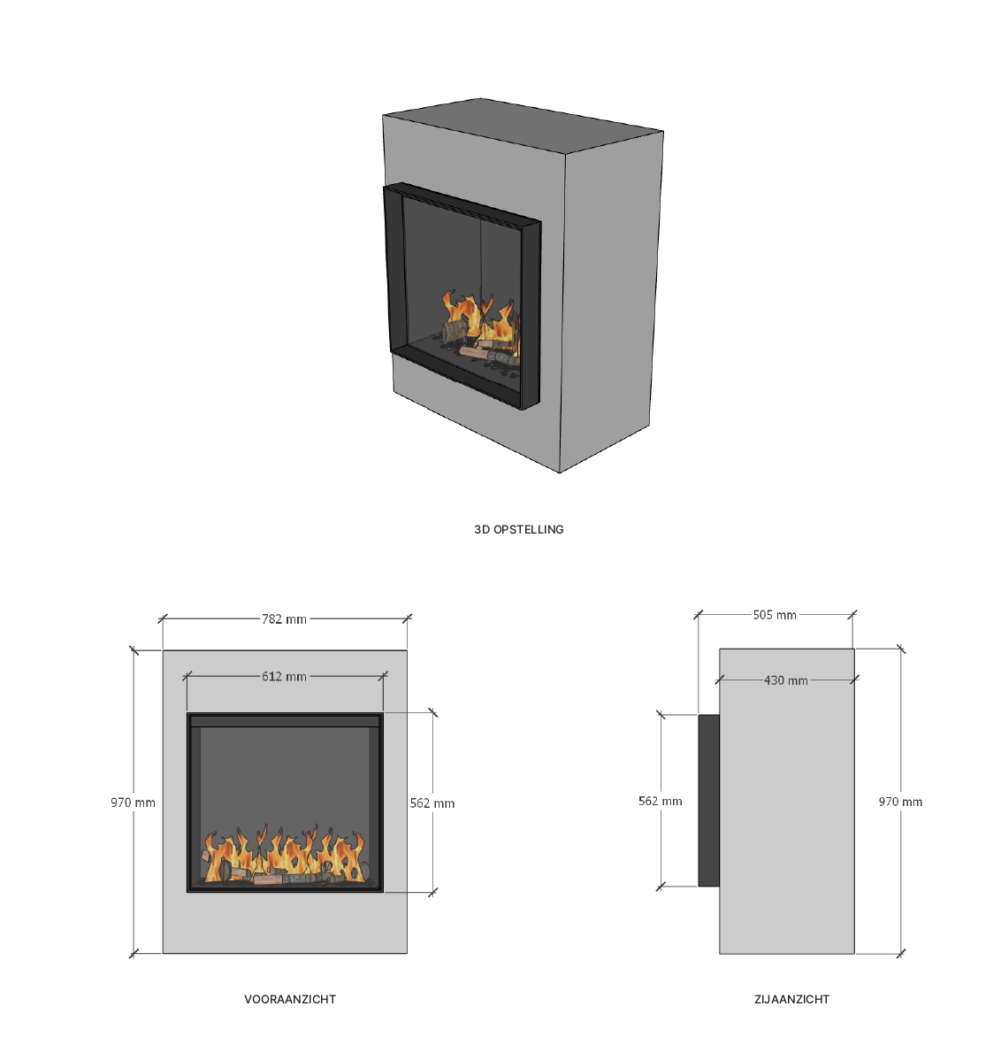 Afmetingen - Elu Front 60-55